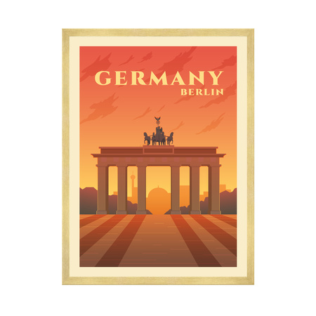 Poster Countries of Germany 40X50 cm + gold frame