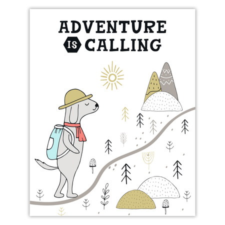 Poster Children's Advwnture is calling 40X50 cm + gold frame
