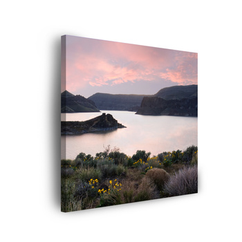 Canvas Print Nature Mountains Water Sky Flowers Plants 90x90