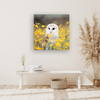 Canvas Print White Owl Flowers Nature Meadow 90x90