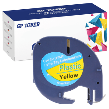 Dymo Tape LetraTag 59423 12mm x 4m Yellow Plastic - Replacement GP-DY59423