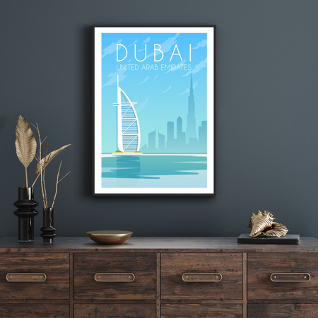Dubai City Poster 40X50 cm + gold frame