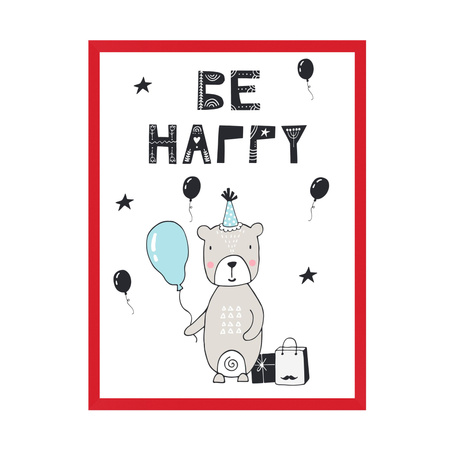 Be happy Birthday Poster 40X50 cm + red frame