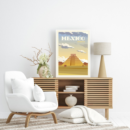 Poster Country of Mexico 40X50 cm + gold frame