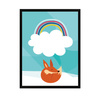 Children's fox rainbow poster 40X50 cm + black frame