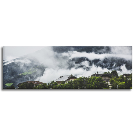 Canvas Print Nature Mountains in Fog 120x40 cm