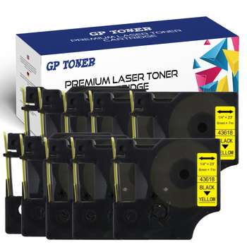 10x DYMO D1 7m 6mm yellow-black tape GP-DY43618 X10