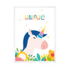 Children's Unicorn poster 40X50 cm + white frame