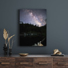Canvas Print Space Starry Sky Over the Lake 30x40 cm