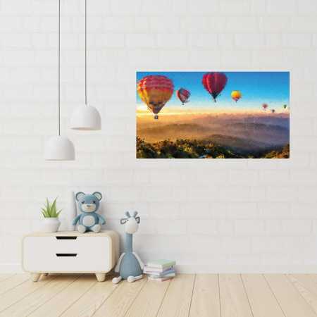 Canvas Print Oil Art Hot Air Balloons 100x80 cm
