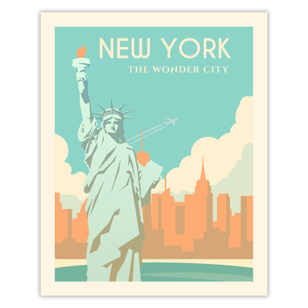 New York City poster 40X50 cm + gold frame