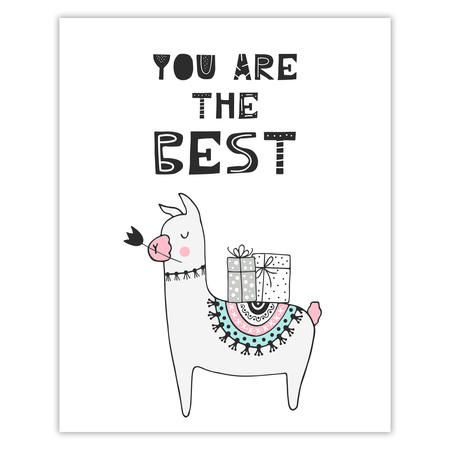 You are the best Birthday Poster 40X50 cm + silver frame