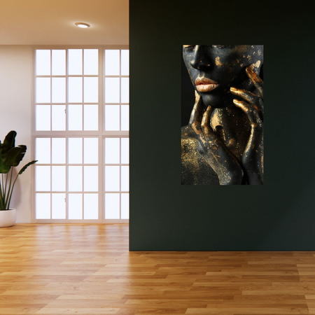 Canvas Print Woman Fingers Golden Spots Art 80x120 cm