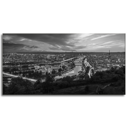 Canvas Print Architecture Rouen Black and White 120X60 cm