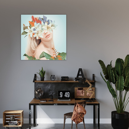 Canvas Print Nature Plants Girl Body 90X90 cm