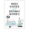Hugs kisses Birthday Poster 50X70 cm + gold frame