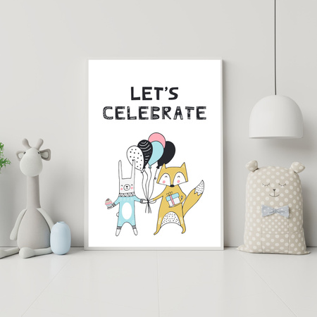 Let's celebrate Birthday Poster_2 24X30 cm + white frame