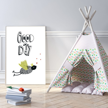 Children's Good day poster 40X50 cm + gold frame