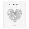 Poster London map heart 40X50 cm + gold frame