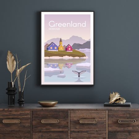 Poster Greenland 40X50 cm + gold frame