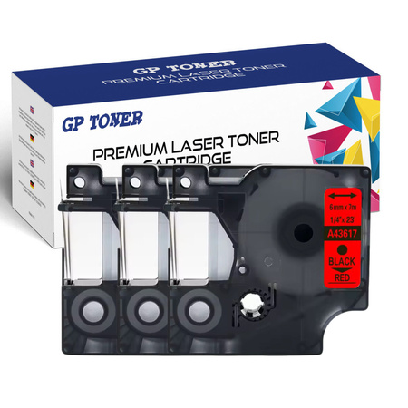 3x DYMO D1 7m 6mm yellow-black tape GP-DY43617 X3