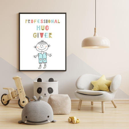 Poster Children's Professional hug giver 40X50 cm + gold frame