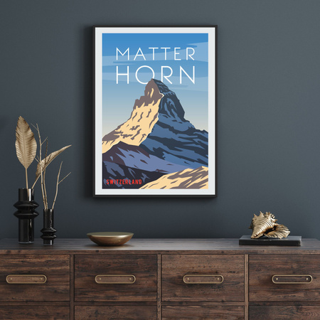 Poster Countries of Switzerland 40X50 cm + gold frame