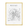 Poster Rome city map square 40X50 cm + gold frame