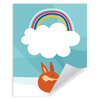 Poster Baby fox rainbow 24X30 cm