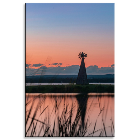 Canvas Print Windmill Sky Nature Sunset Lake Grass 80x120