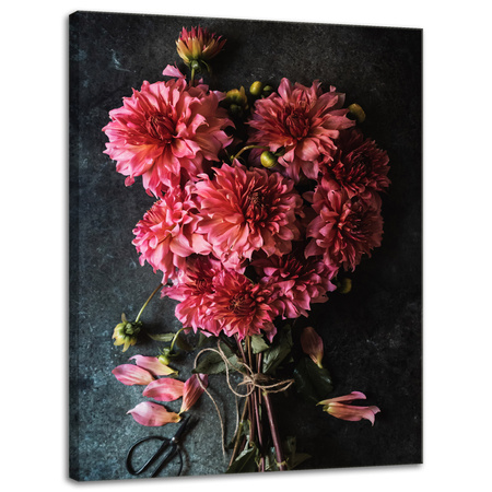 Canvas Print Botany Dahlia Bouquet 30x40 cm