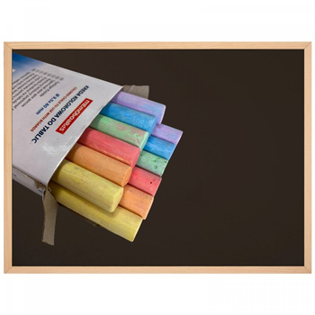 Chalk board wooden frame 80x60 cm + 12 pieces of chalk - GP-TKRD-8060-KR12