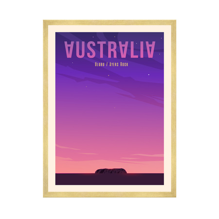 Country Australia poster 40X50 cm + gold frame