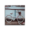 Canvas Print Vintage Bike in the City by the Bridge 90x90