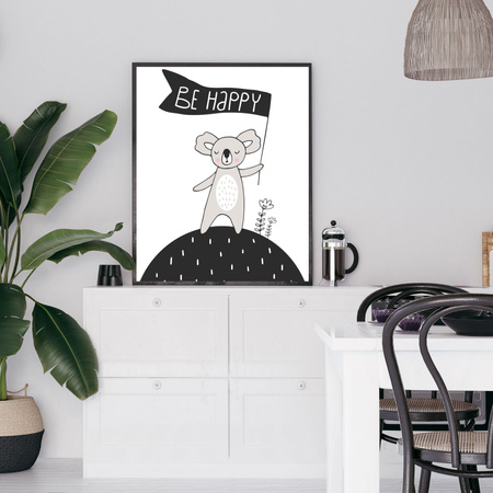 Be happy Birthday Poster 40X50 cm + silver frame