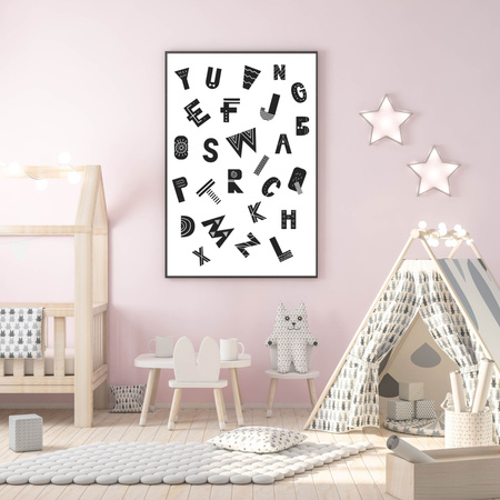 Poster Children's Alphabet_2 40X50 cm + gold frame