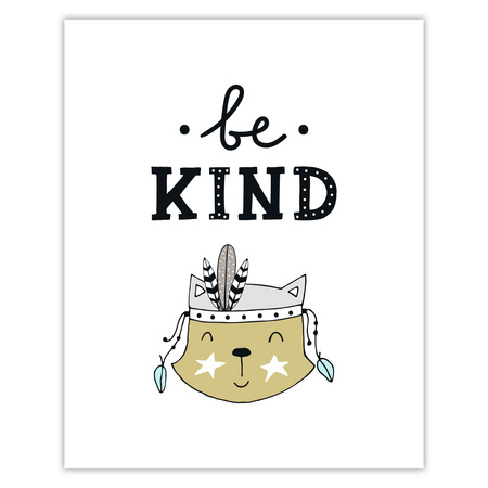 Children's be kind poster 40X50 cm + gold frame