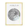 Poster Tokyo city map circle 40X50 cm + gold frame
