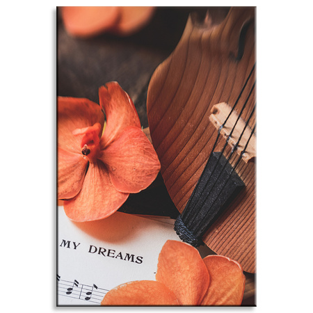 Canvas Print Music Notes Violin Flowers 80x120