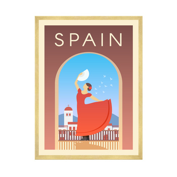Poster Cities of Spain 40X50 cm + gold frame