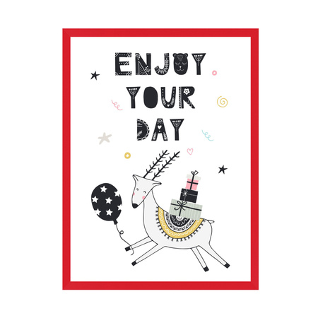 Birthday Poster Enjoy your day 40X50 cm + red frame