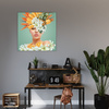 Canvas Print Flower Crown Beautiful Woman 90X90 cm
