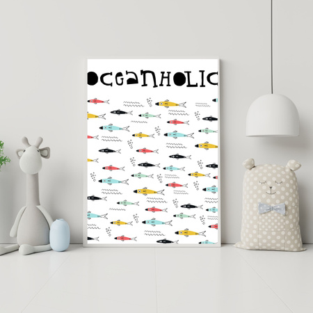 Children's Oceanoholic poster 40X50 cm + gold frame