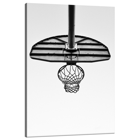 Canvas Print Youth Basketball Basket Black and White 80x120