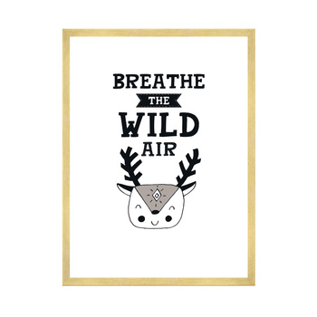 Children's poster Breathe the wild air 40X50 cm + gold frame