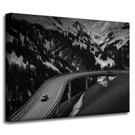 Canvas Print Nature Road Through the Mountains 40x30 cm