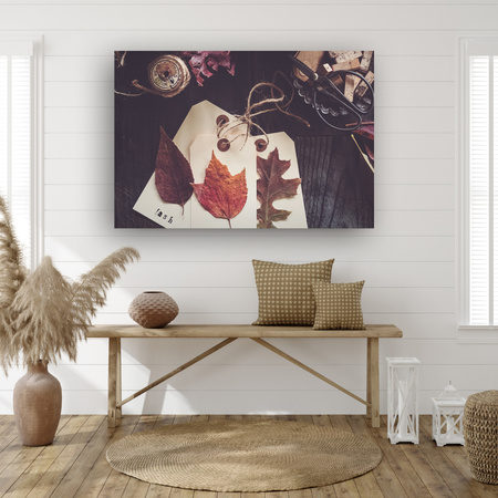 Canvas Print Oak Maple Leaves Retro Vintage 90x60