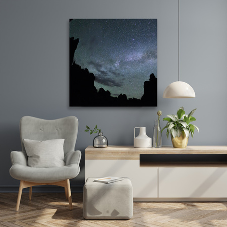 Canvas Print Nature Space Mountains Dark Night 90x90