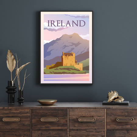 Country of Ireland poster 40X50 cm + gold frame