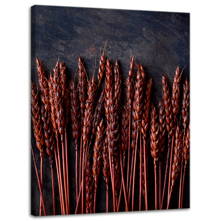 Canvas Print Botany Dark Wheat Ears 30x40 cm